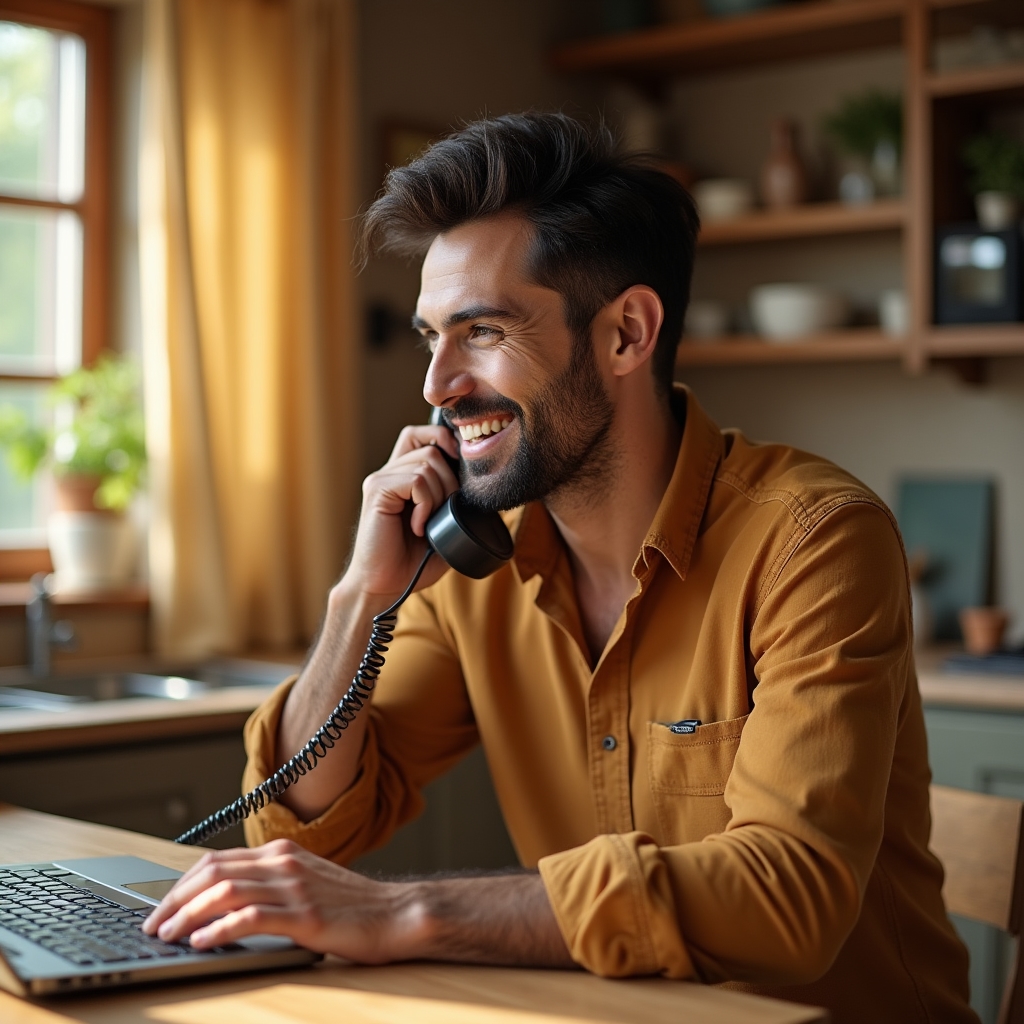 Consulente al telefono durante il primo contatto con il cliente